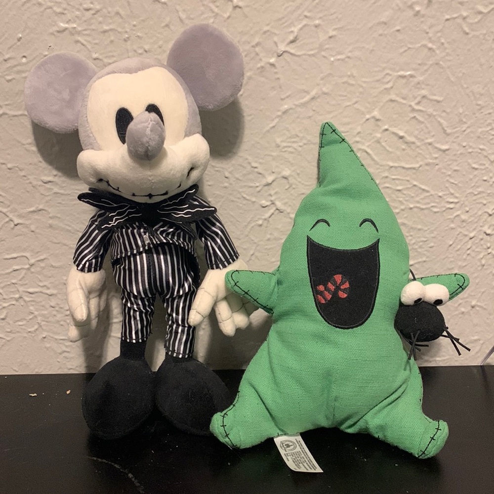 Nightmare Before Christmas plush of Mickey Mouse and Oogie Boogie